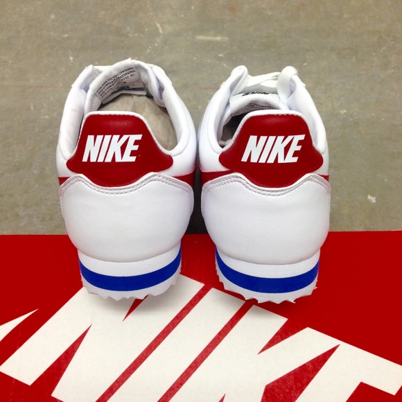 WMNS NIKE CLASSIC CORTEZ LEATHER WHITE RED BLUE - Picture 3 of 8